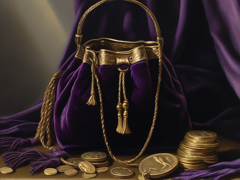 a fine velvet and silk purse with gold cords — the Purse